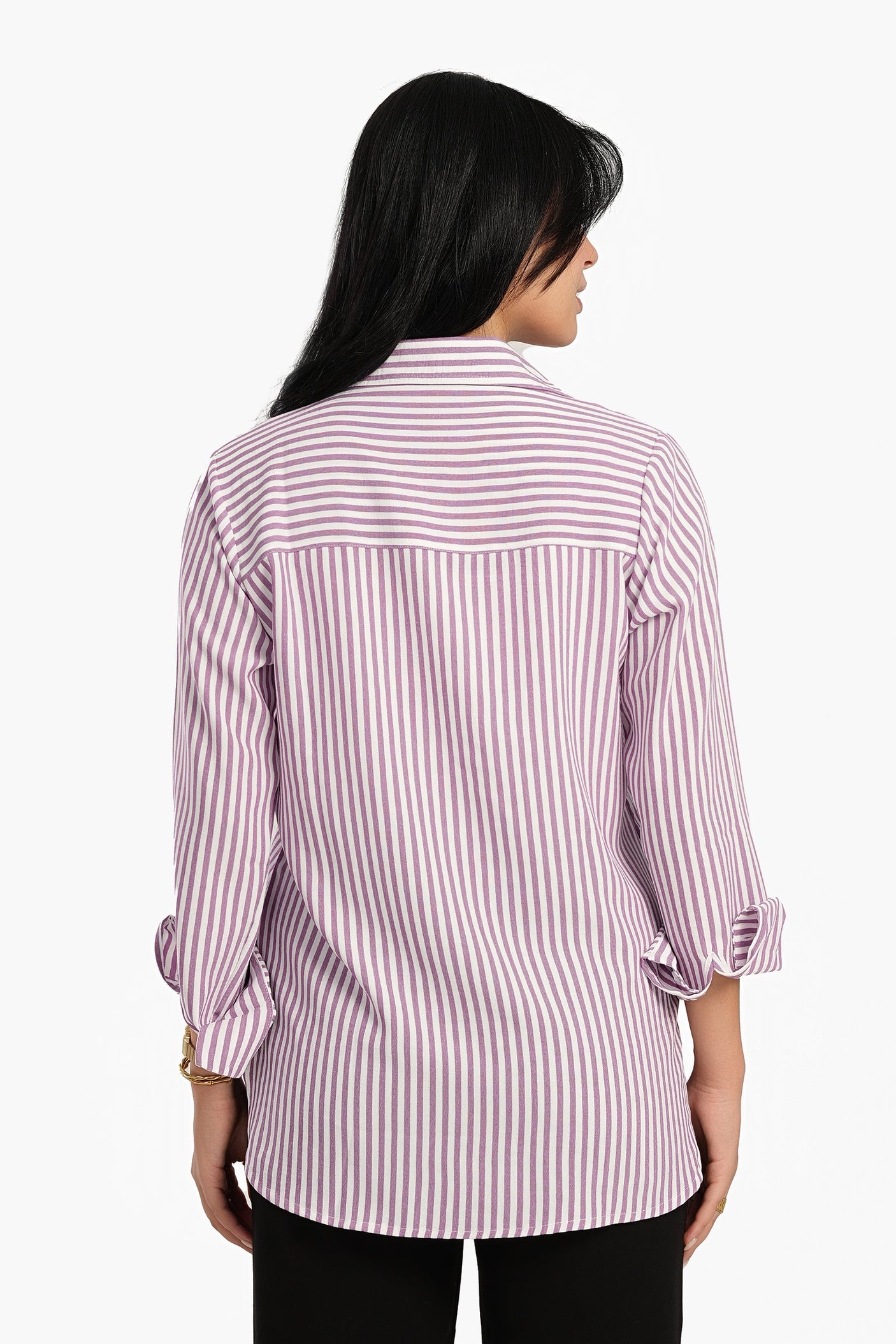 كارينا - قميص مخطط عالي ومنخفض