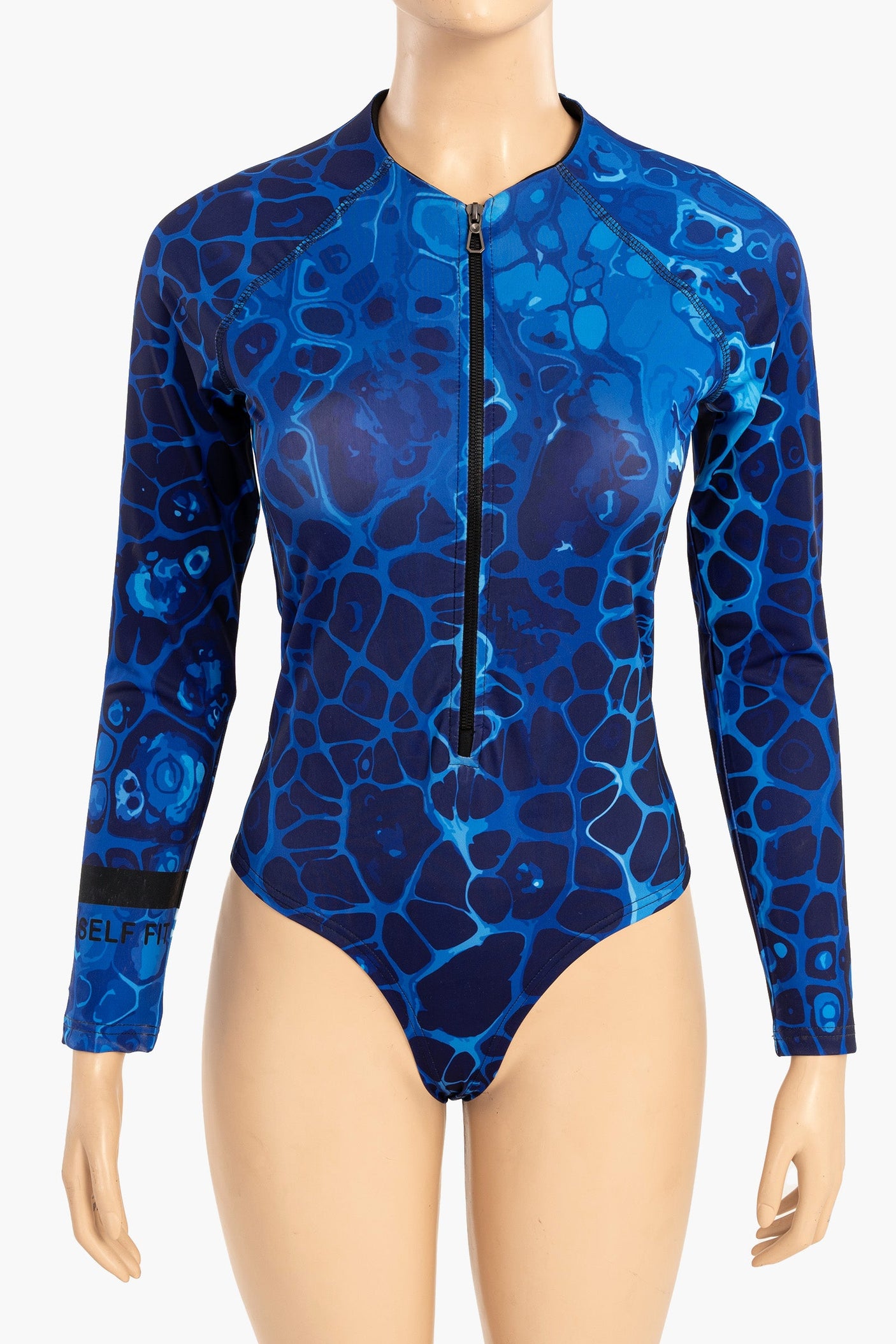 Carina - Ocean Blue Rash Guard Swimsuit