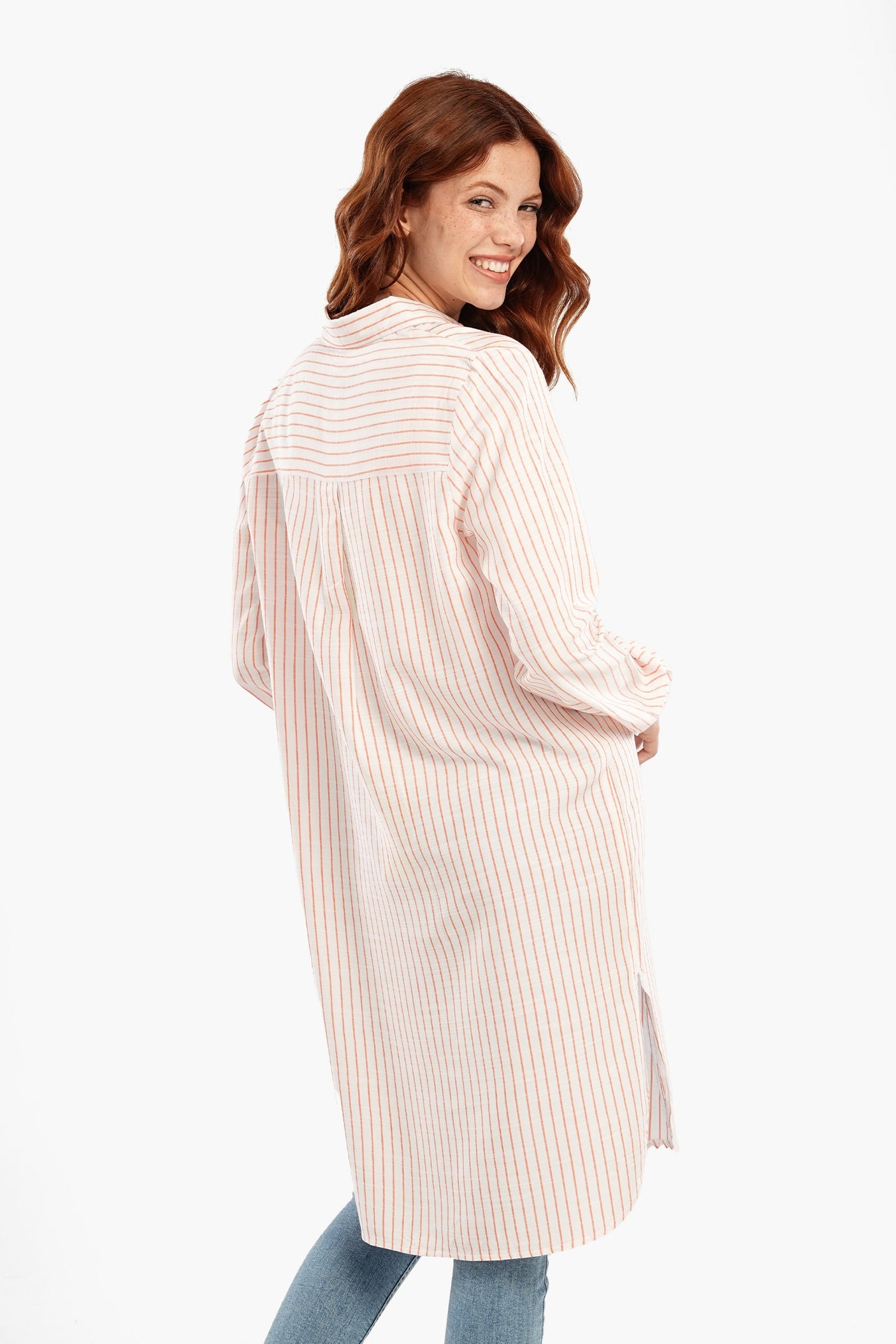 كارينا - فستان قميص قصير مخطط