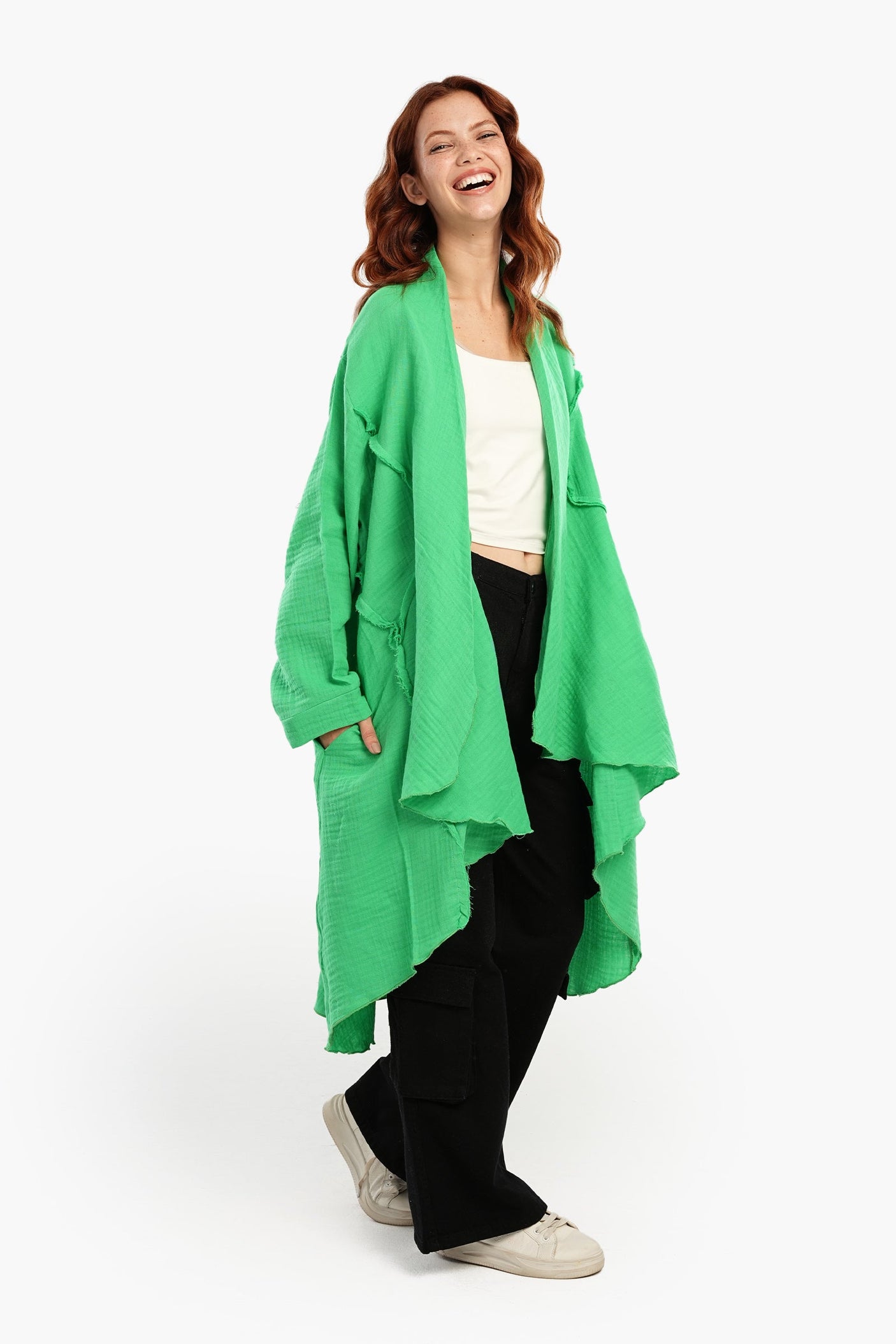 كارينا - كارديجان صيفي بحاشية مكشكشة