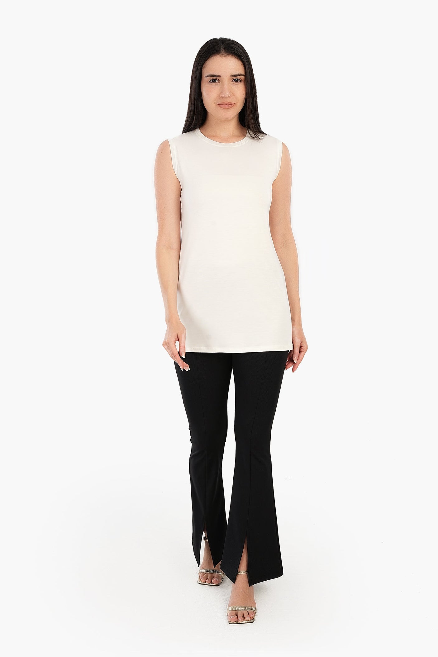 Carina - Viscose Sleeveless Long T-Shirt