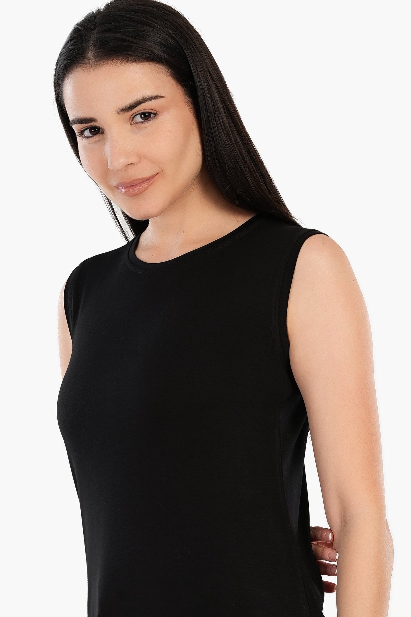 Carina - Viscose Sleeveless Long T-Shirt