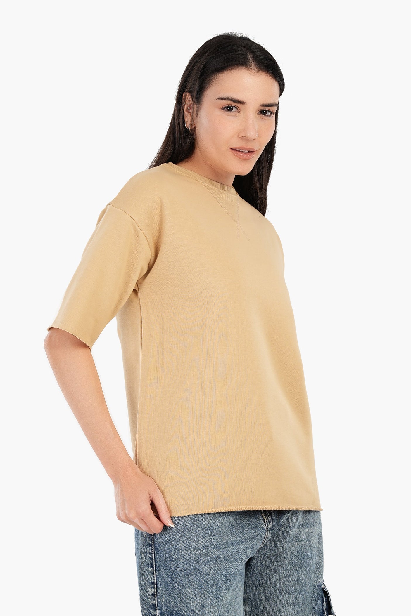 Carina - Ribbed Crew Neck T-Shirt