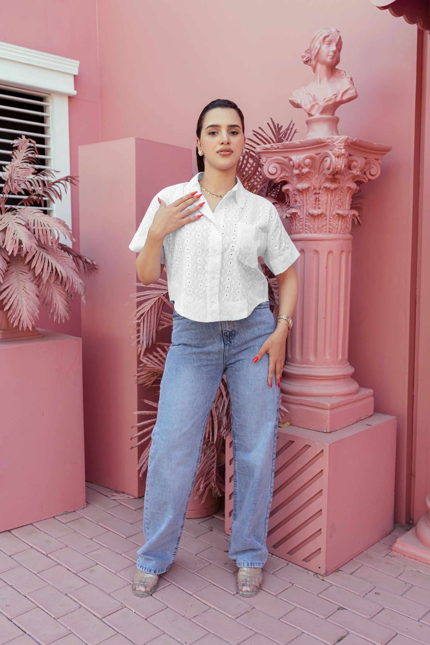 أتمني - بنطلون استريت  سادة