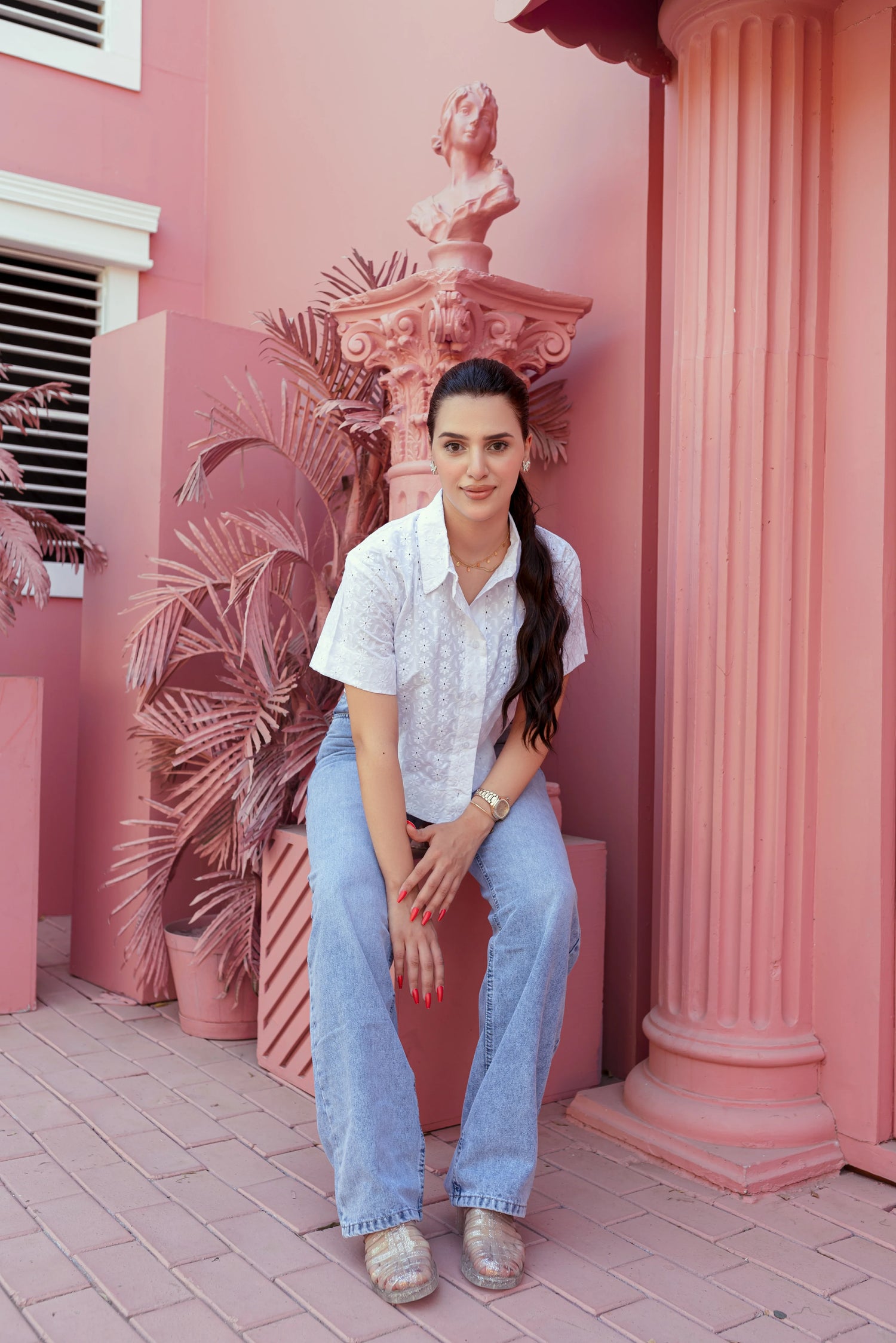 أتمني - بنطلون استريت  سادة