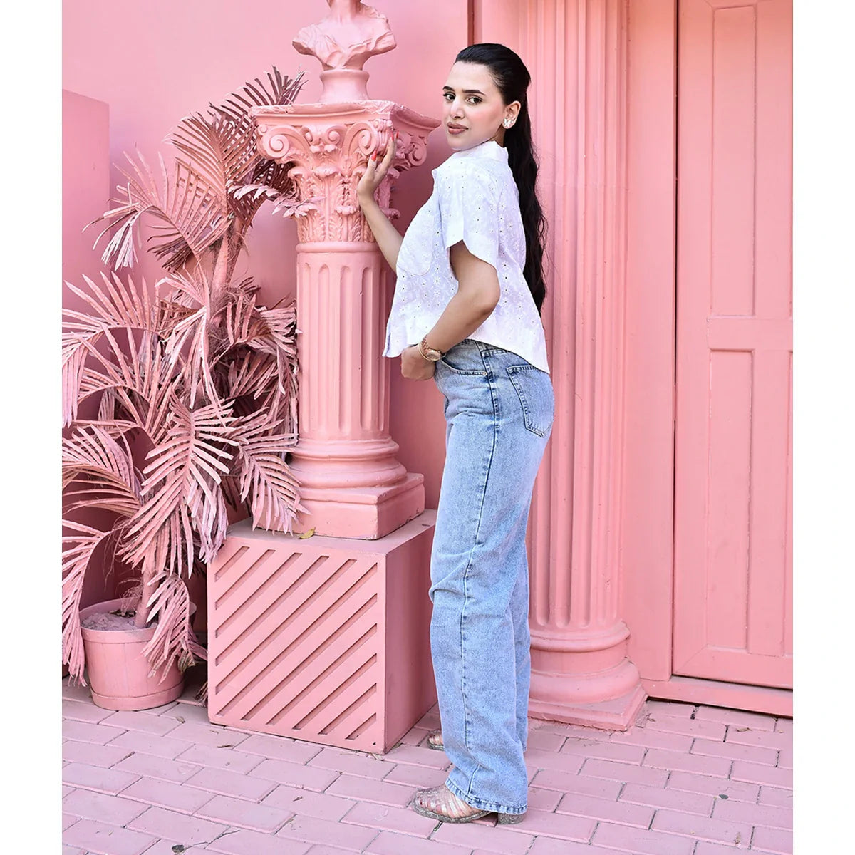 أتمني - بنطلون وايدليج جينز