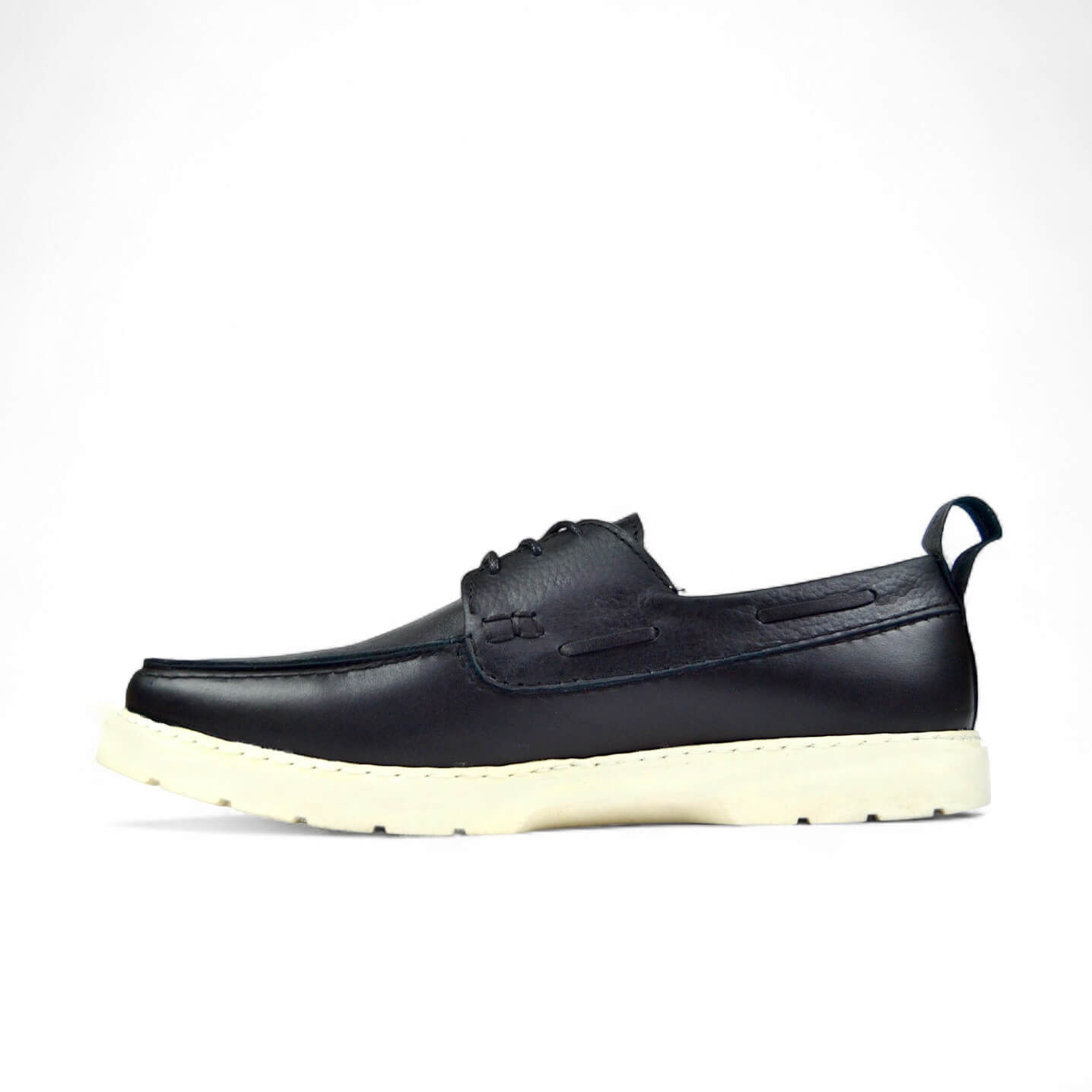 Leazus - Leather Boat Shoes - Black
