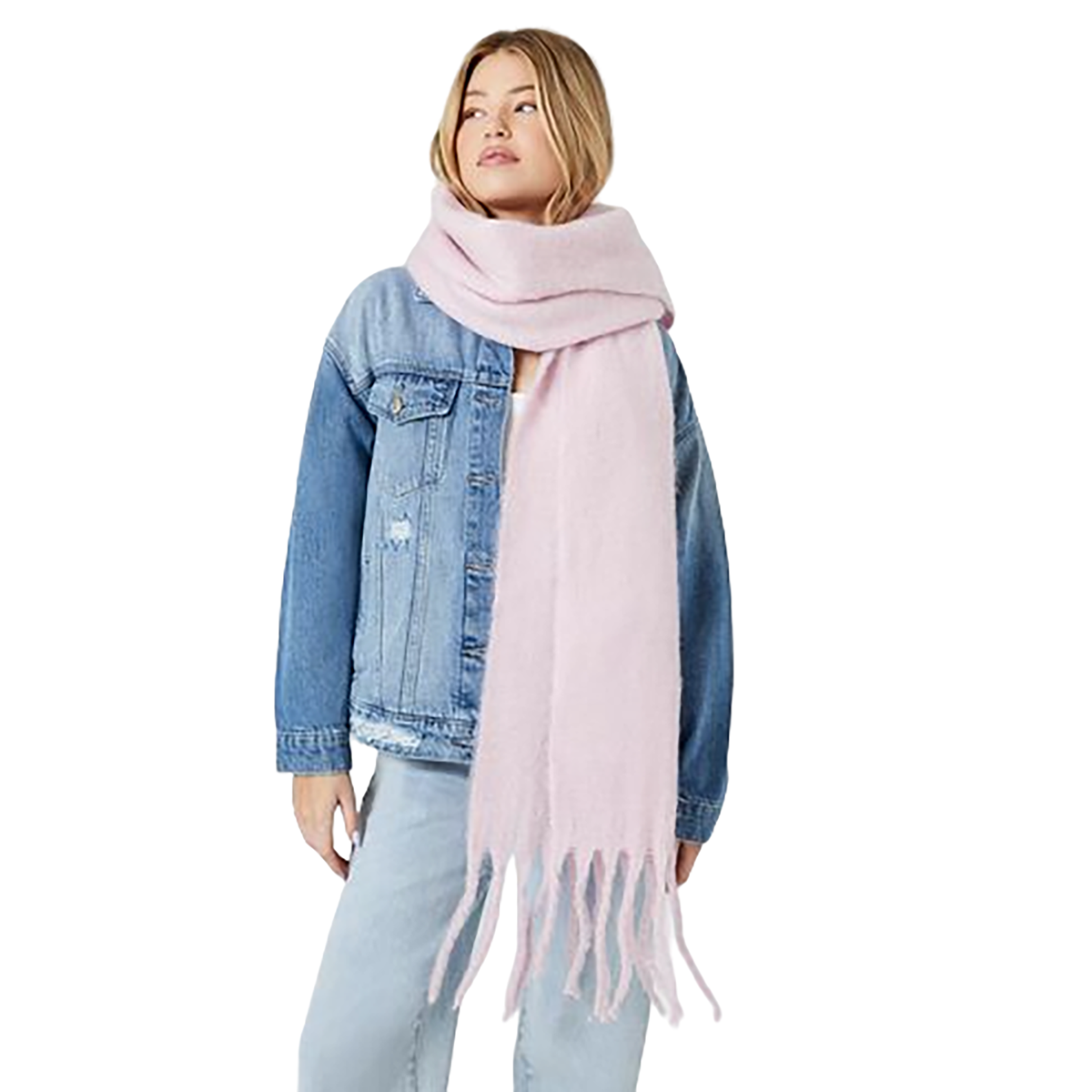 Forever 21 - Fringe-Trim Oblong Scarf - Sold by FIG