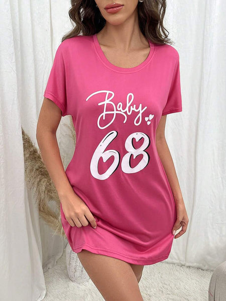 شي إن - قميص نوم برسومات شعار