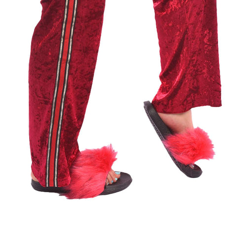 شبشب نسائي من الفرو مفتوح من الأمام