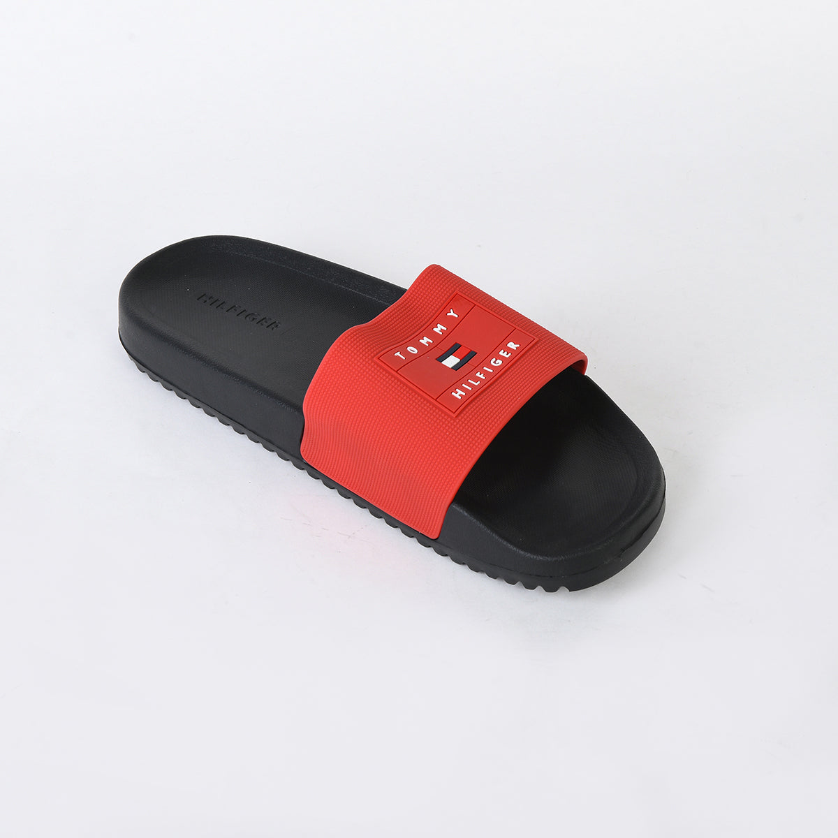 شبشب بشعار تومي هيلفيغر للرجال - أسود