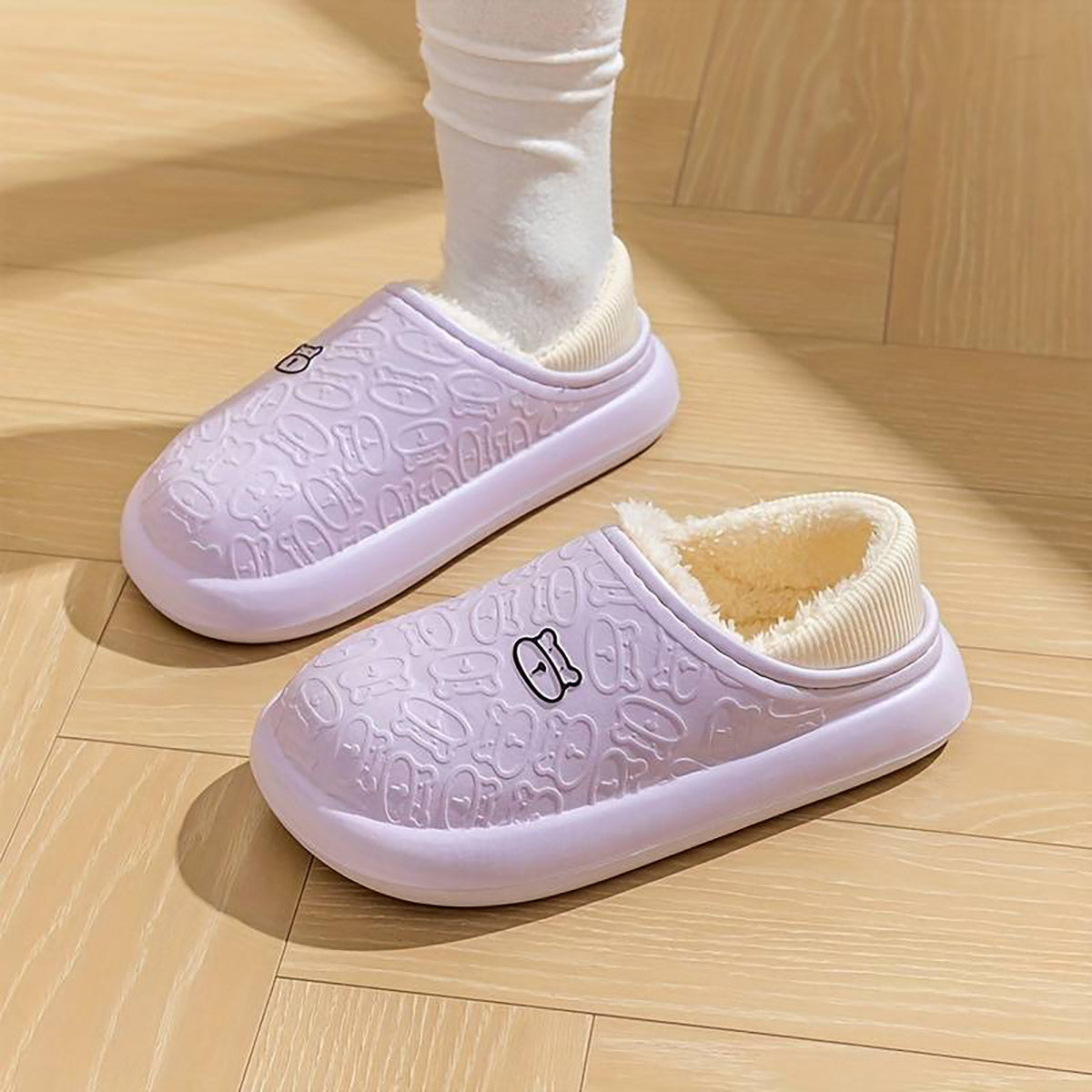 إتمني - شبشب مريح مقاوم للماء بنمط منقوش للنساء