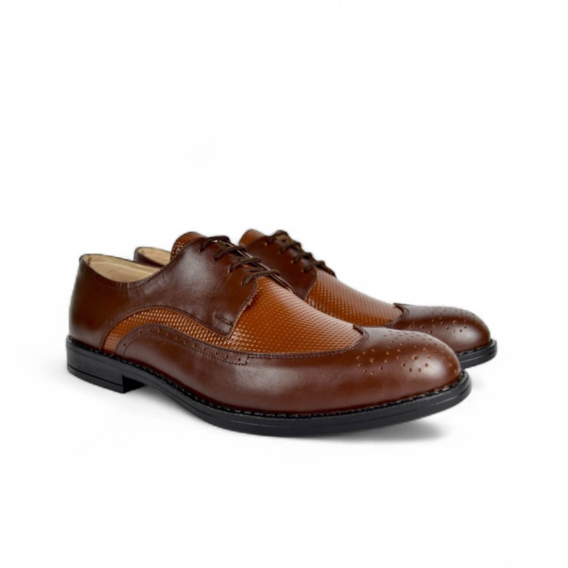 Leazus - Two-Tone Oxford Brogue - Brown