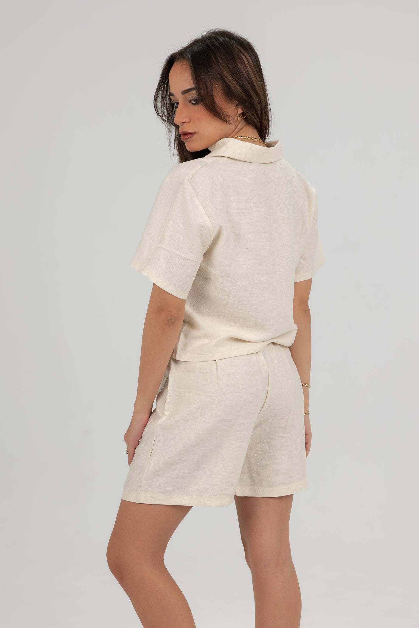 فريسكو - طقم نسائي كتان شورت وتوب