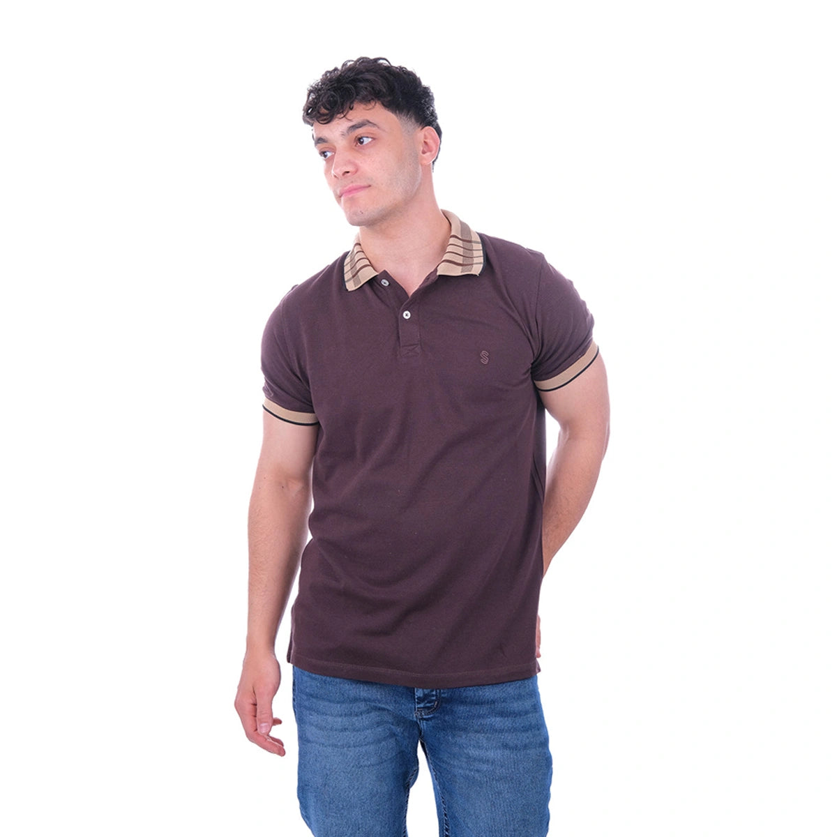 Sutra - Brown Polo Beige Collar