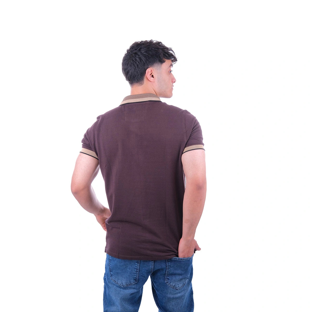 Sutra - Brown Polo Beige Collar