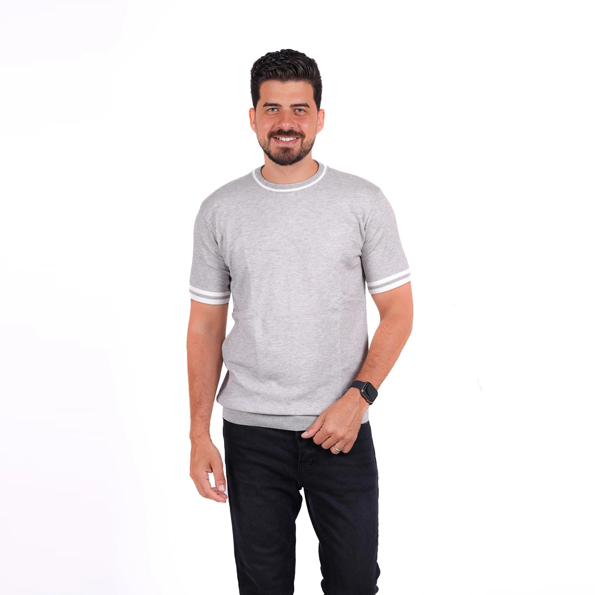 Sutra - Knitwear Round T_Shirt MHS010