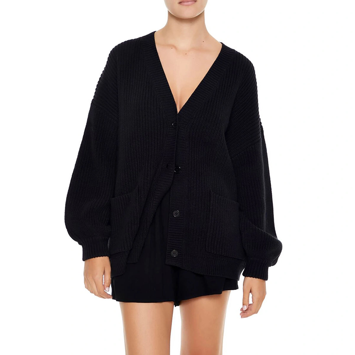 فوريفر 21 - سترة صوفية بأكمام منسدلة - تُباع بواسطة اف اي جي