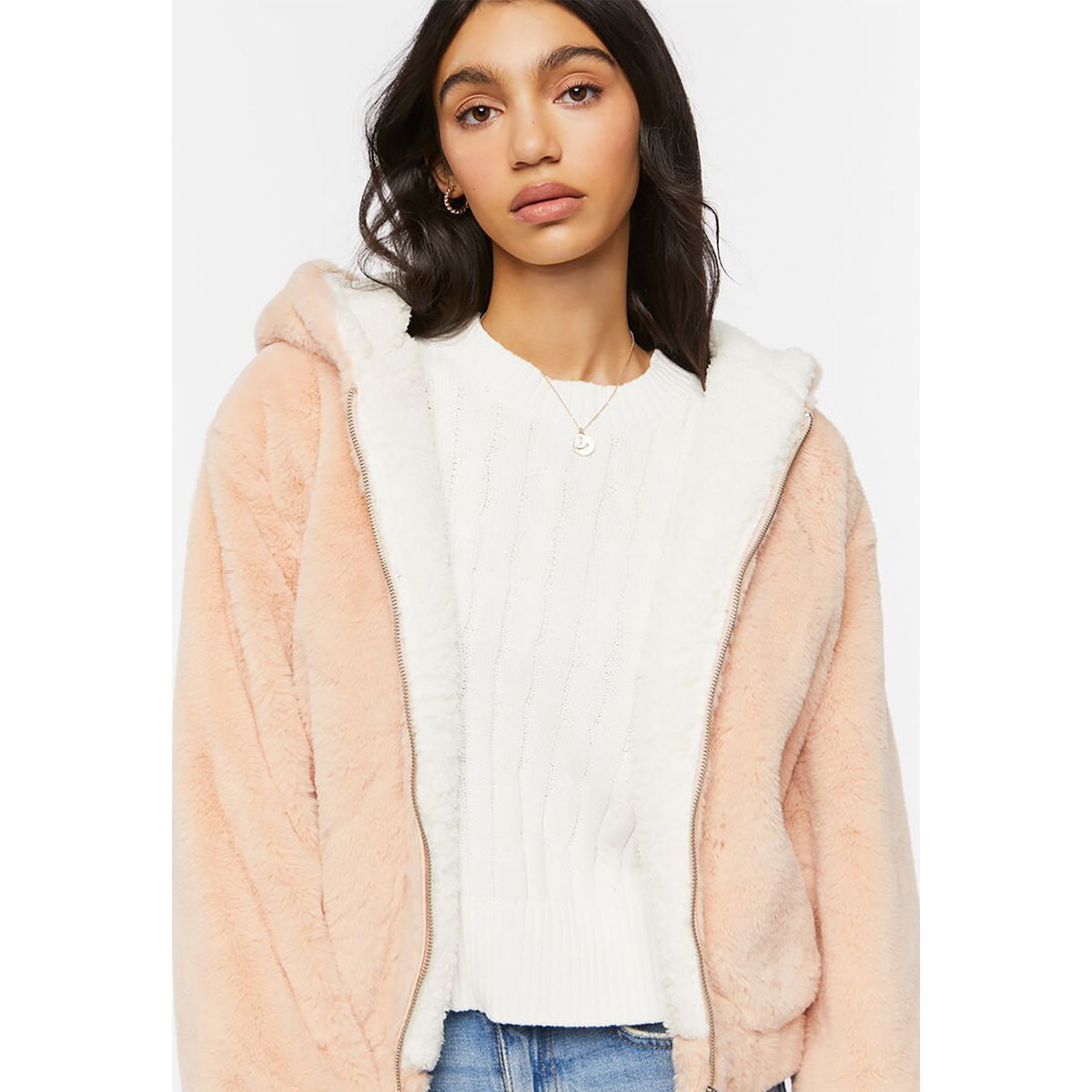 فوريفر 21 - سترة فرو دافئة للنساء - يباع بواسطة اف اى جى