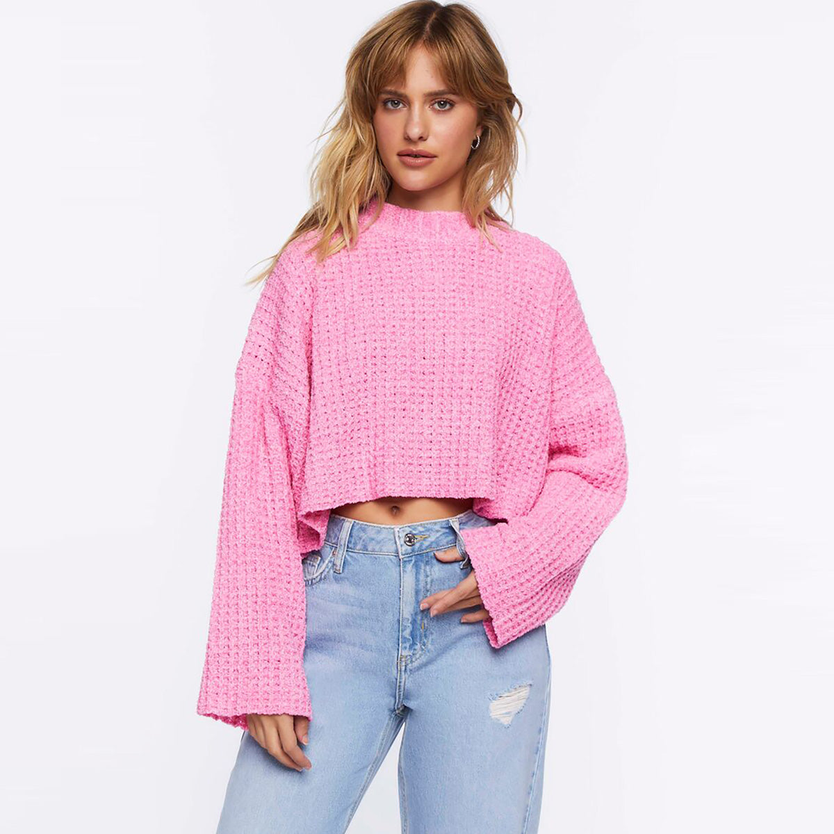 فوريفر 21 - بلوفر قصير أنيق للنساء - يباع بواسطة اف اى جى