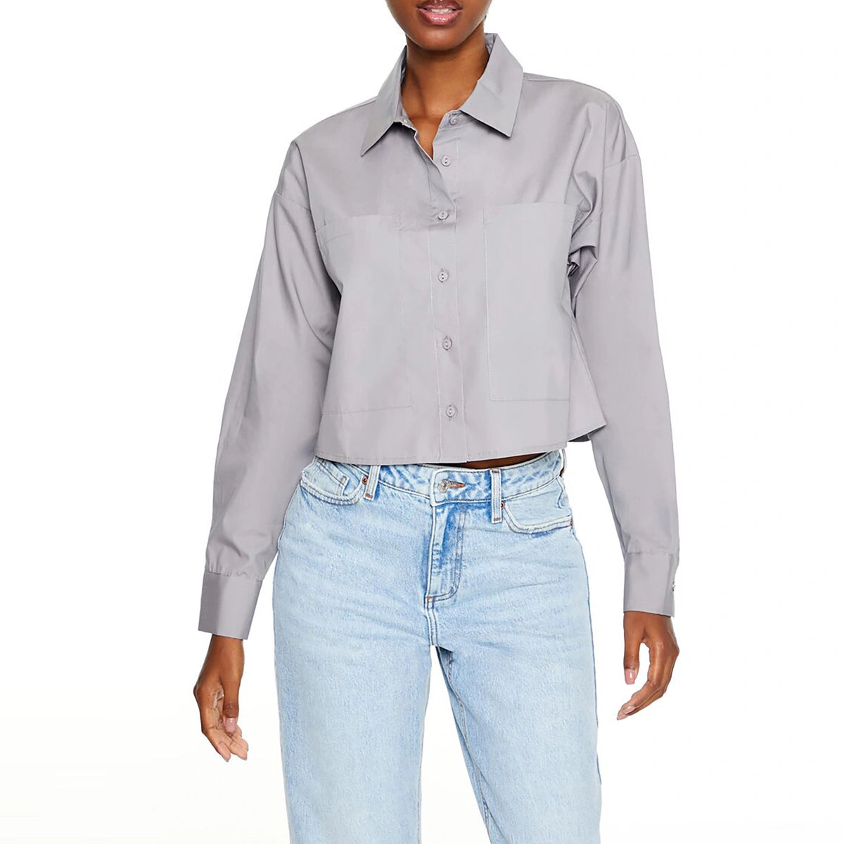 فوريفر 21 - قميص قطني بأكمام طويلة - يُباع بواسطة اف اي جي