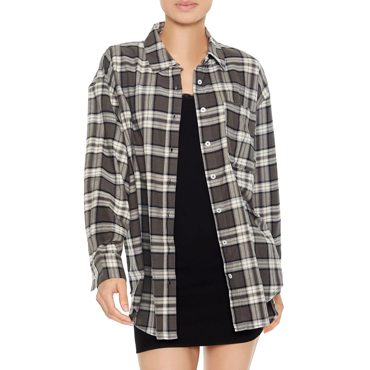 Forever 21 - Plaid High-Low Shirt - Sold by FIG
