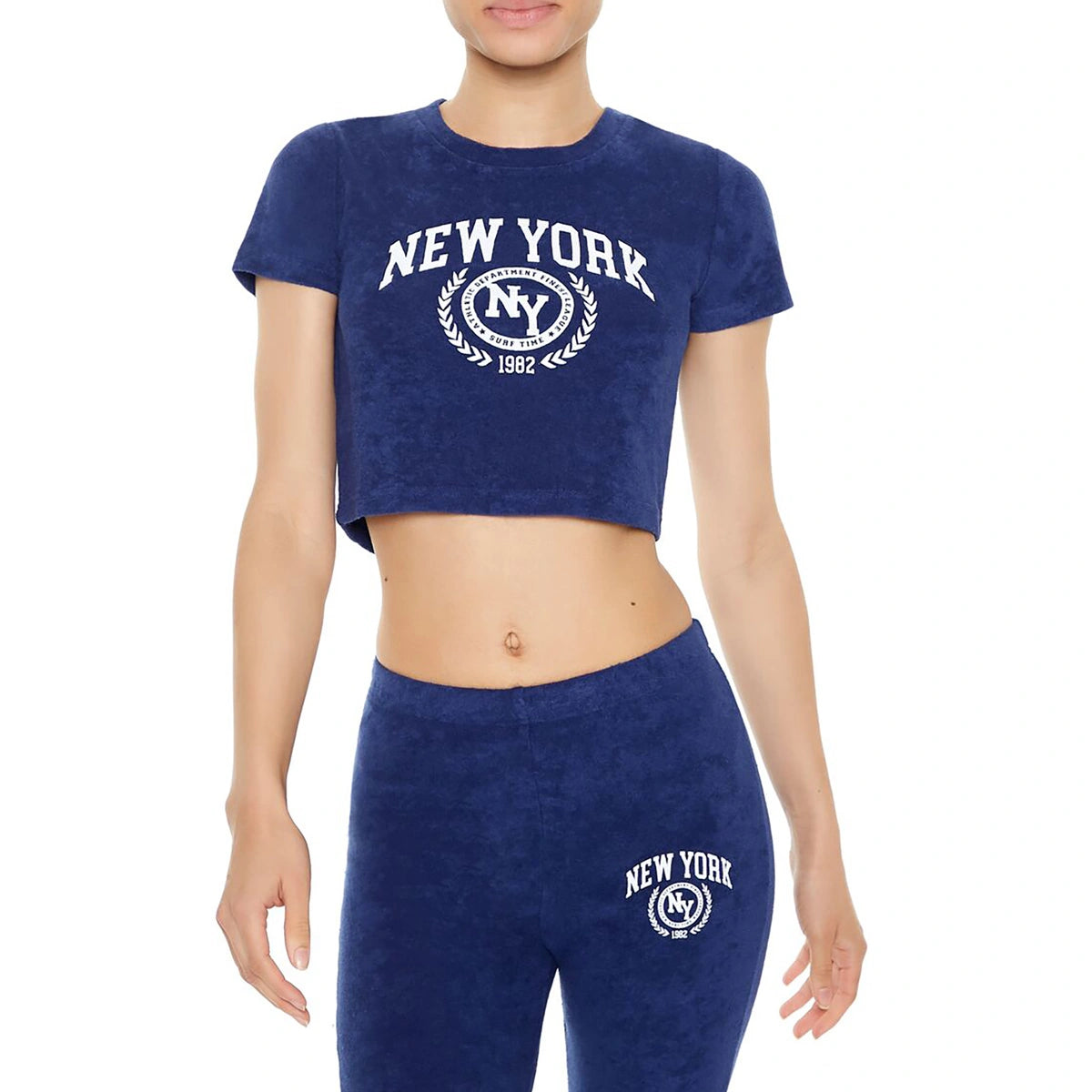 فوريفر 21 - تي شيرت قصير برسومات نيويورك - يُباع بواسطة اف اي جي