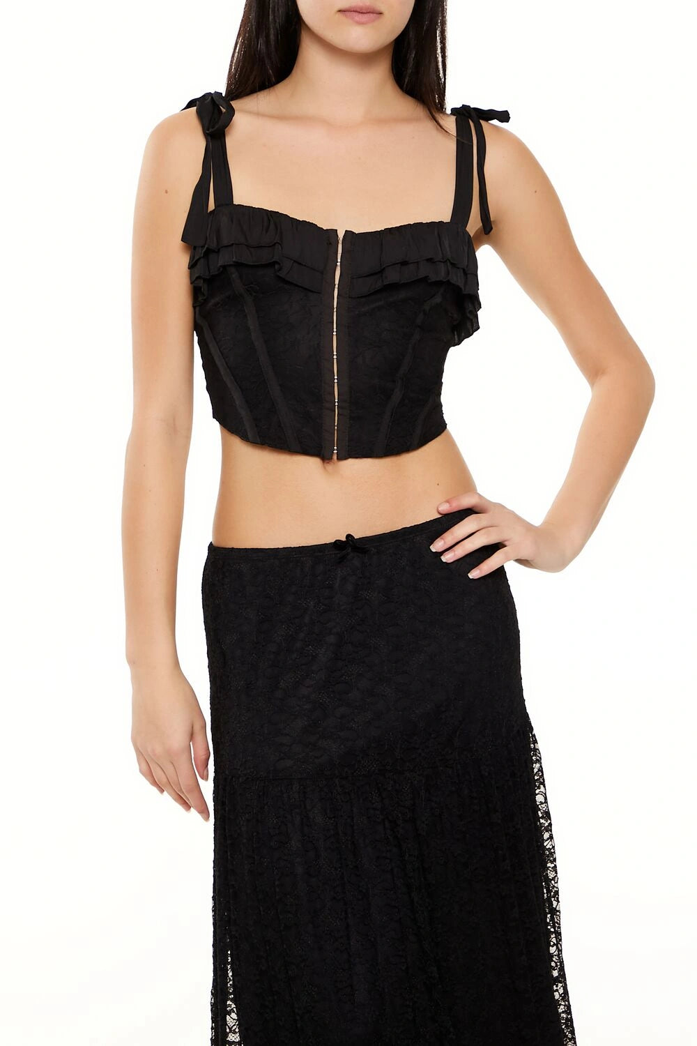 فوريفر 21-الجزء العلوي من مشد الدانتيل مع رباط-للنساء