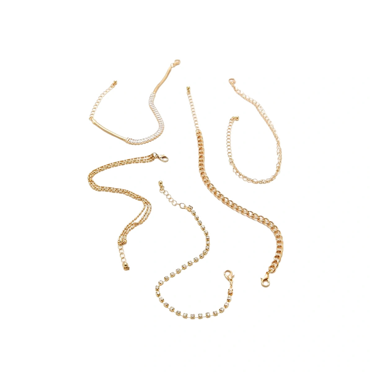 فوريفر 21 - مجموعة أساور سلسلة متنوعة - تم بيعها بواسطة اف اي جي