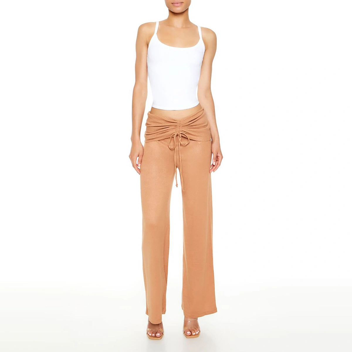 فوريفر 21 - بنطال قابل للطي برباط مكشكش - يُباع بواسطة اف اي جي