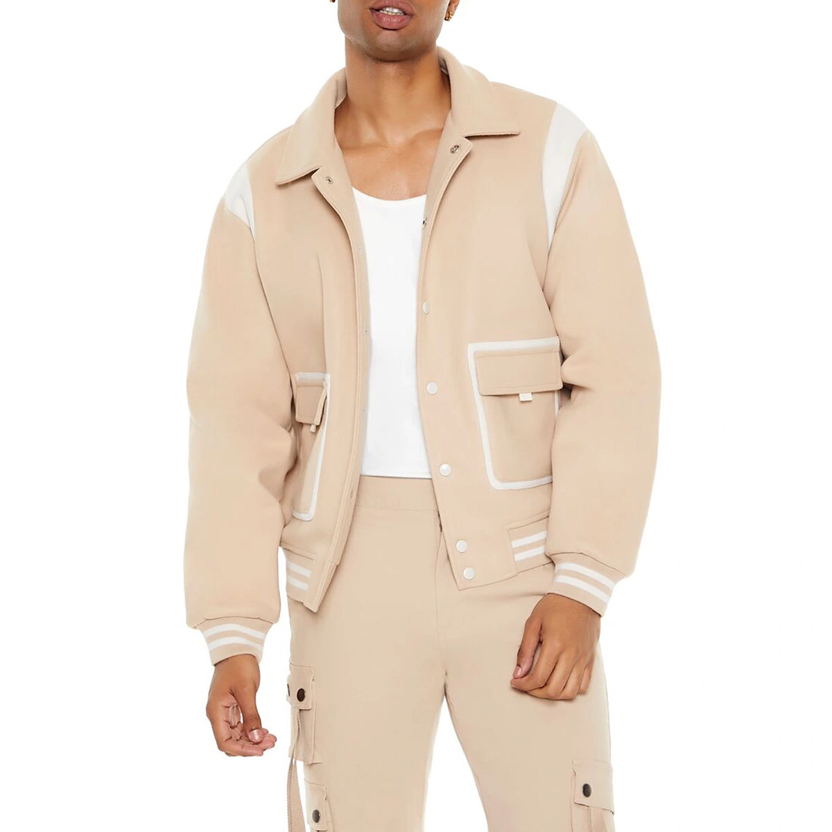 فوريفر 21 - سترة Colorblock Bomber Varsity - تم بيعها بواسطة اف اي جي