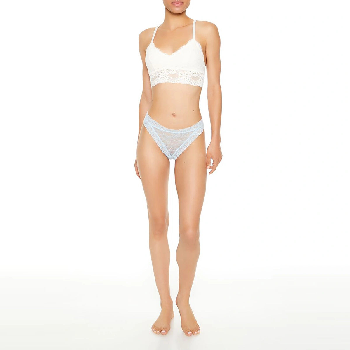 فوريفر 21 - سراويل داخلية رفيعة من الدانتيل الشفاف - تُباع بواسطة اف اي جي