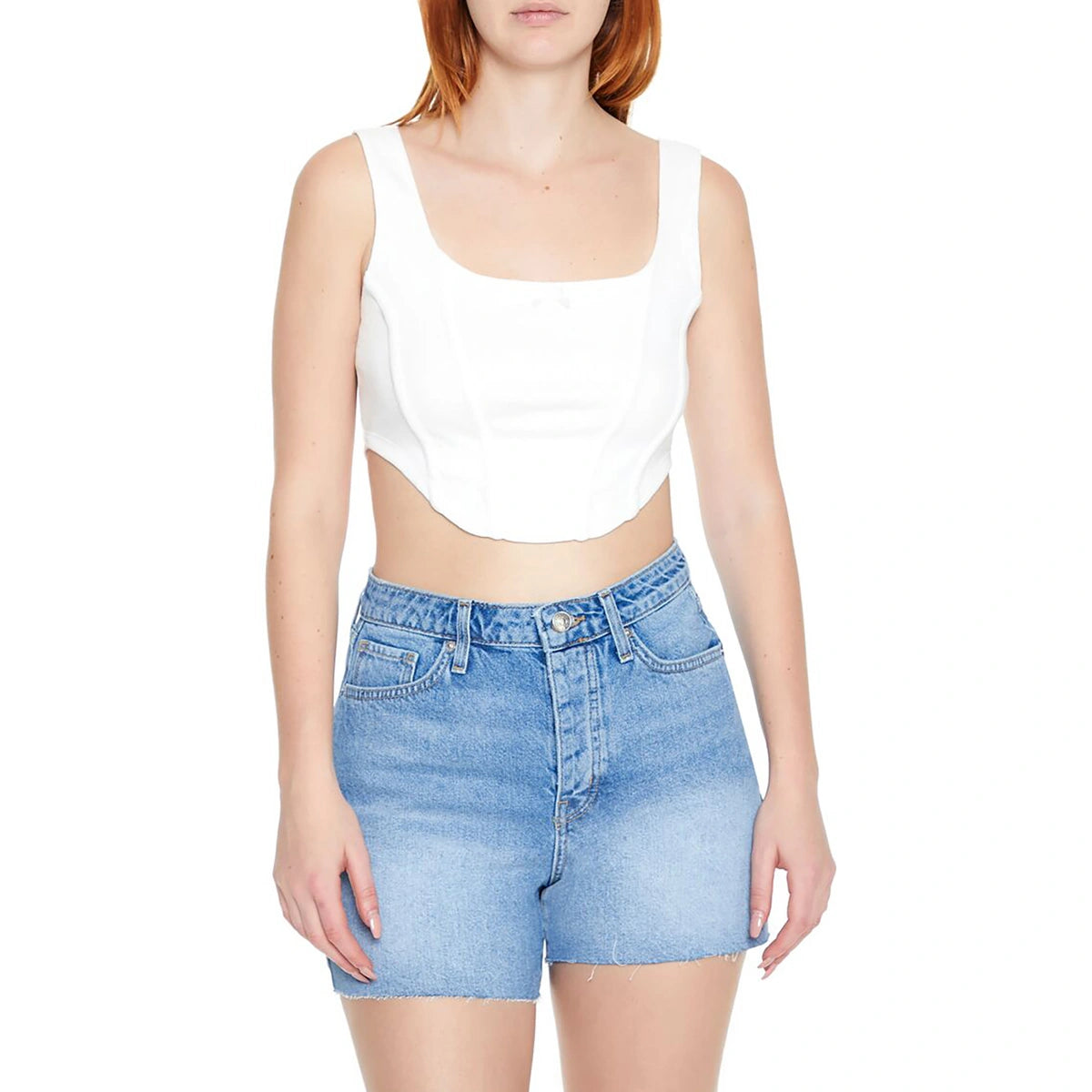 فوريفر 21 - مشد علوي قصير بحاشية منحنية - يُباع بواسطة اف اي جي