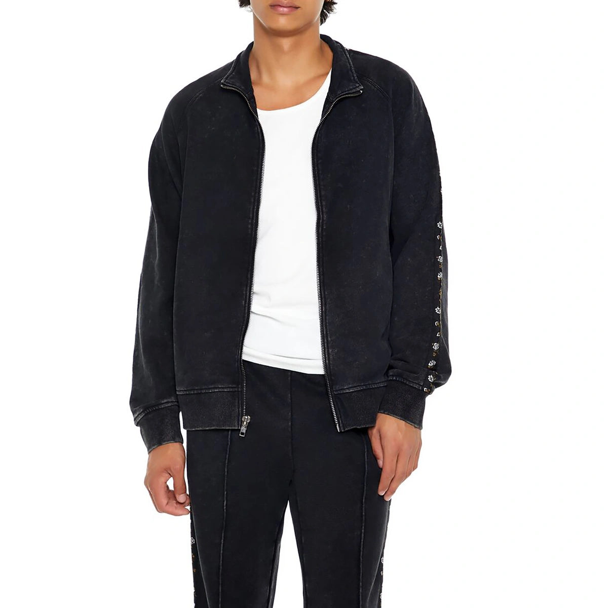 فوريفر 21 - سترة تيري فرنسية مغسولة بسحاب - تُباع بواسطة اف اي جي