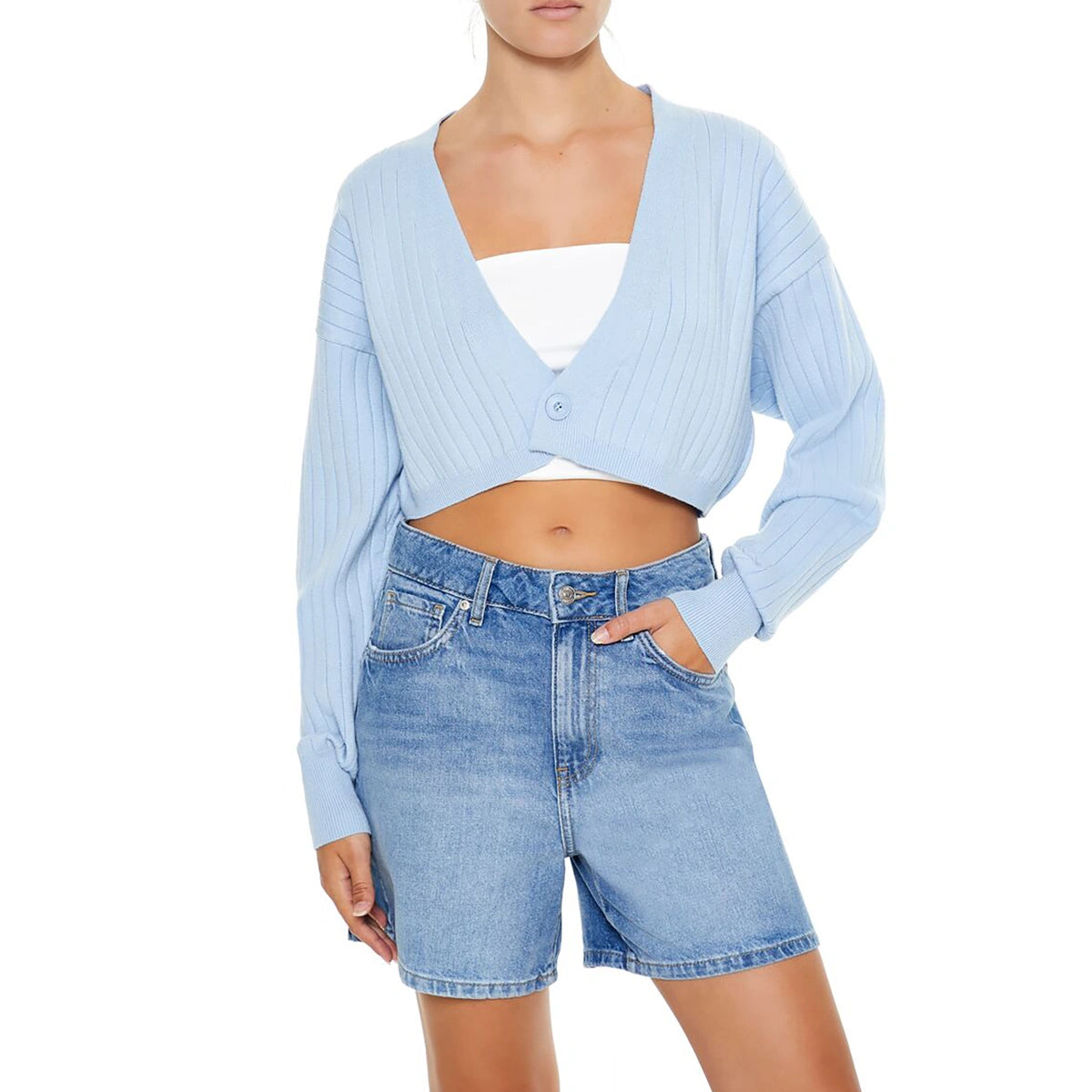 فوريفر 21 - سترة صوفية قصيرة - تم بيعها بواسطة اف اي جي