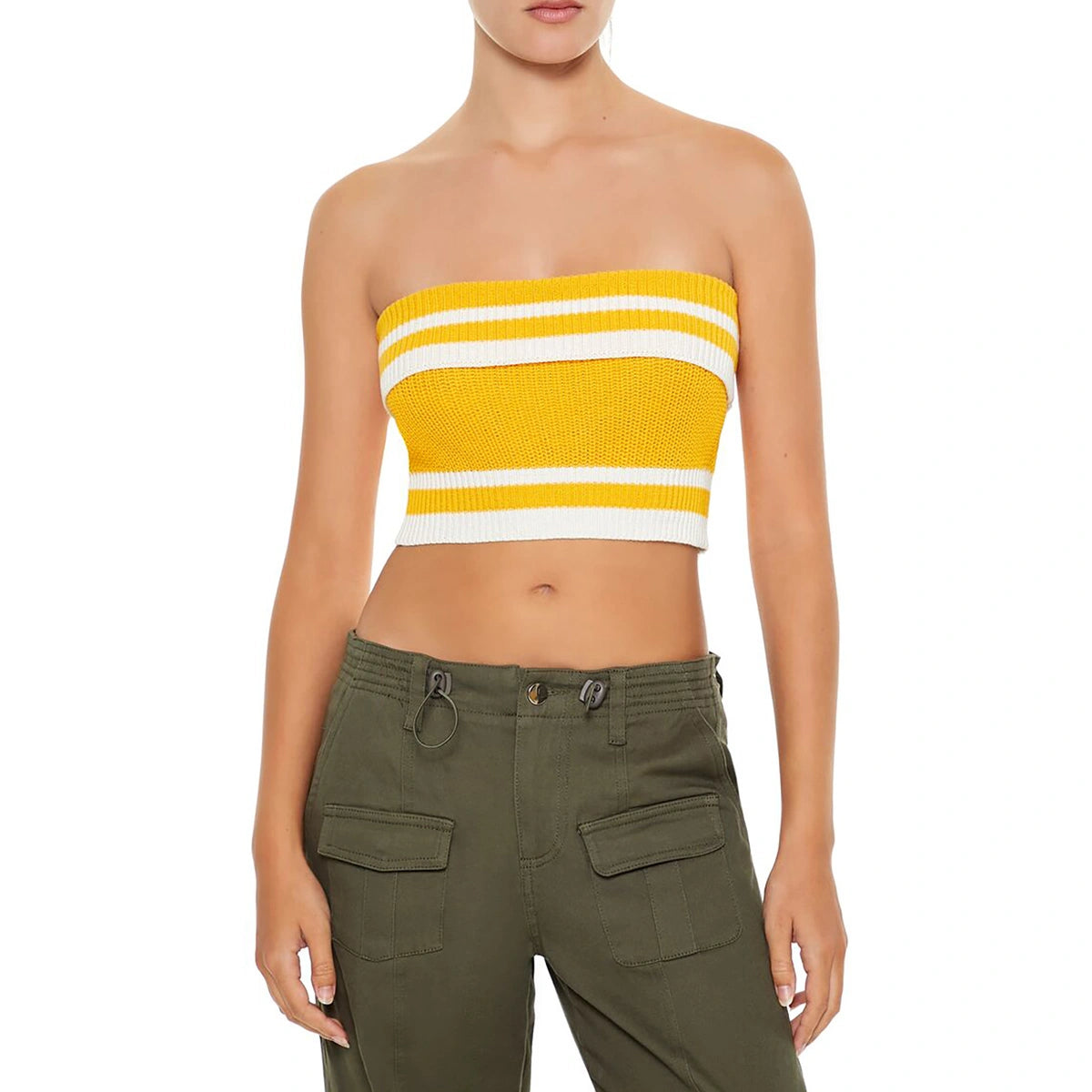 فوريفر 21 - سترة علوية مخططة منسوجة - تم بيعها بواسطة اف اي جي