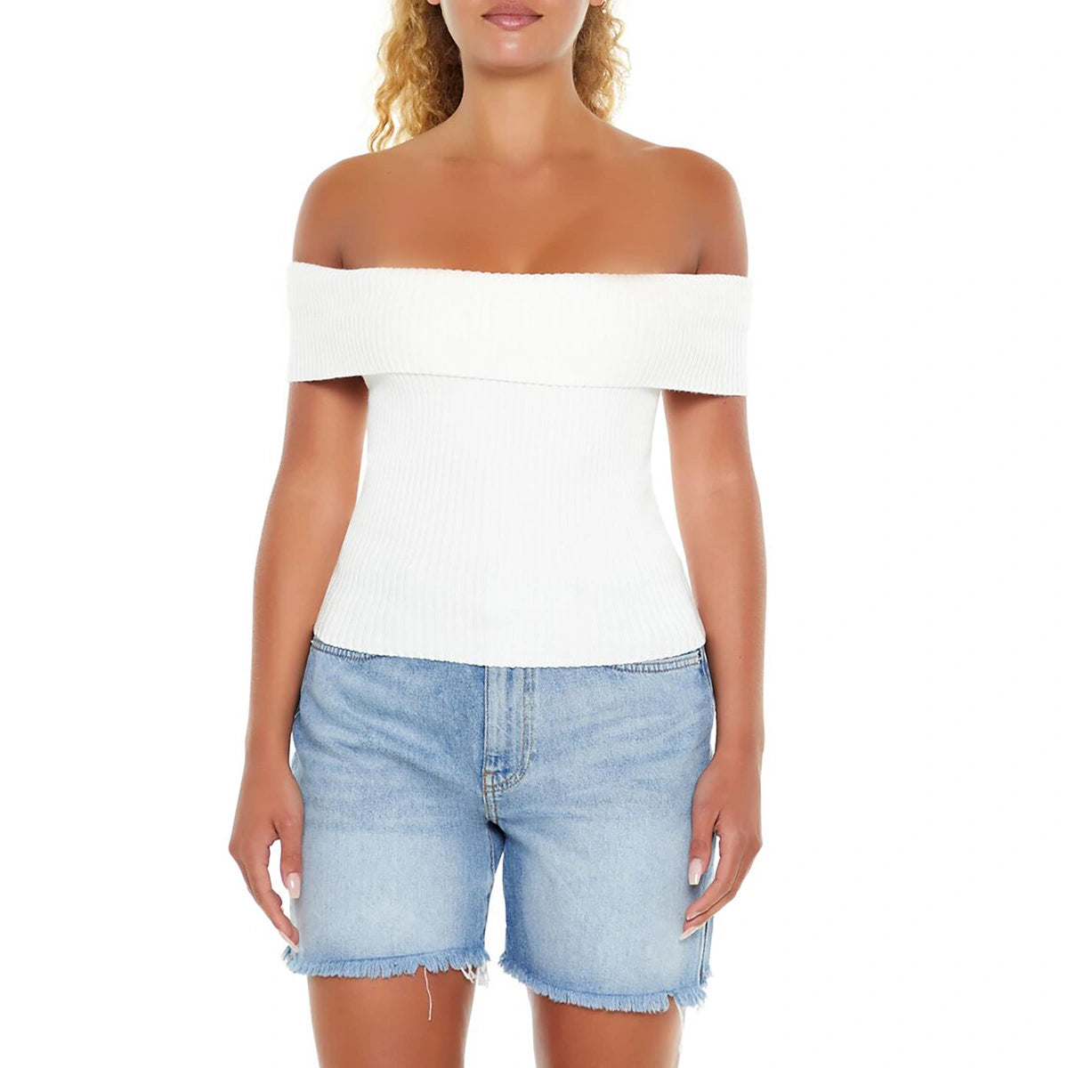 فوريفر 21 - سترة متماسكة مكشوفة الكتفين - تم بيعها بواسطة اف اي جي