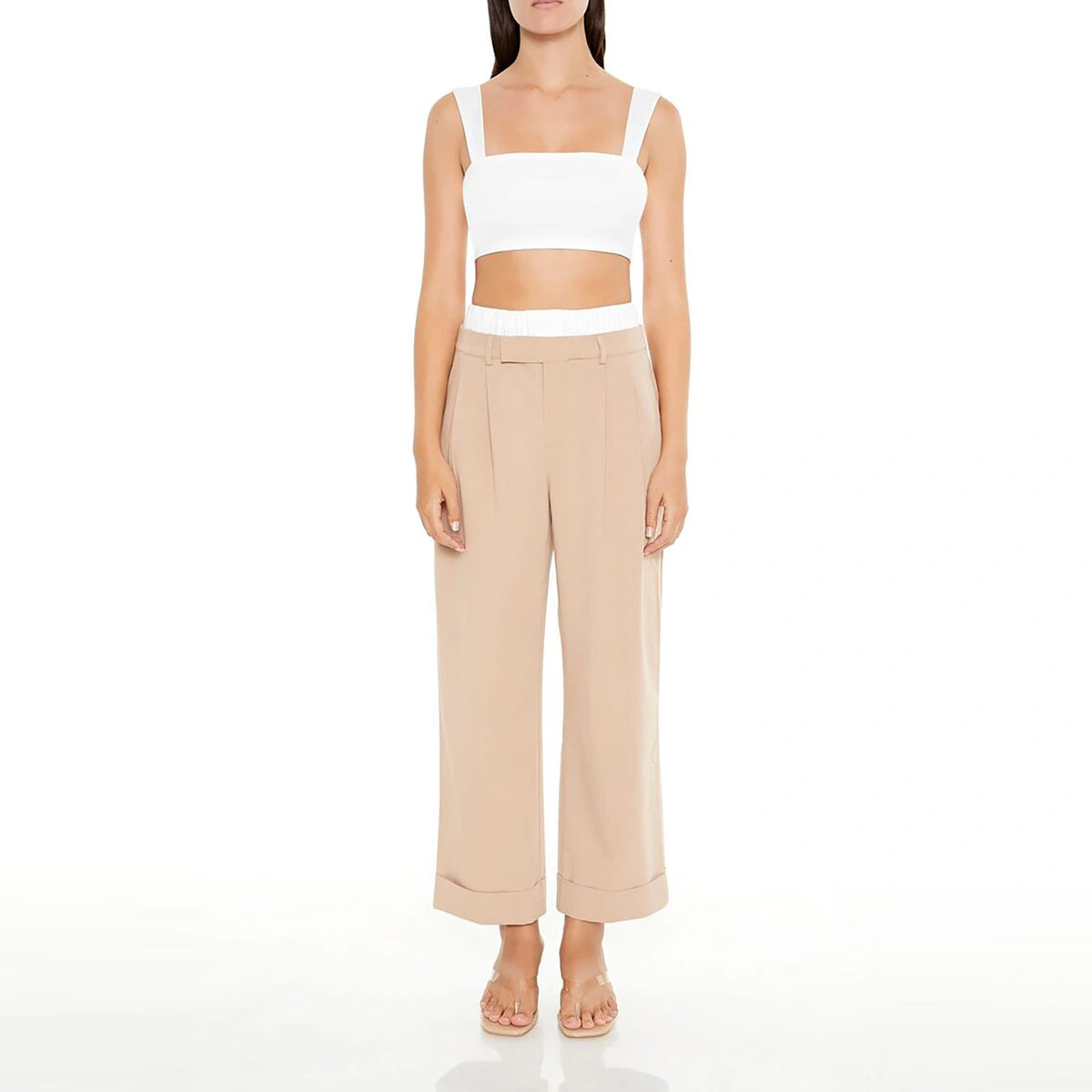 فوريفر 21 - بنطال ذو لونين بأساور - يُباع بواسطة اف اي جي