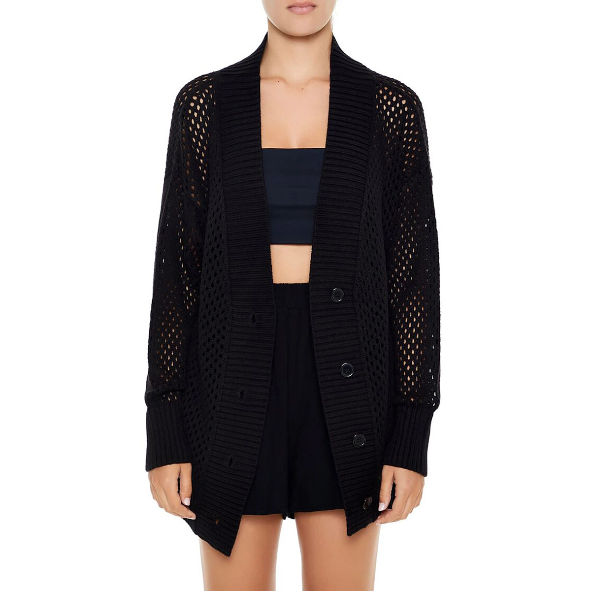 فوريفر 21 - سترة صوفية شبكية - تم بيعها بواسطة اف اي جي