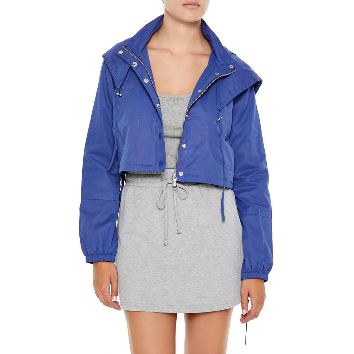 فوريفر 21 - سترة قصيرة بغطاء رأس برباط - تُباع بواسطة اف اي جي