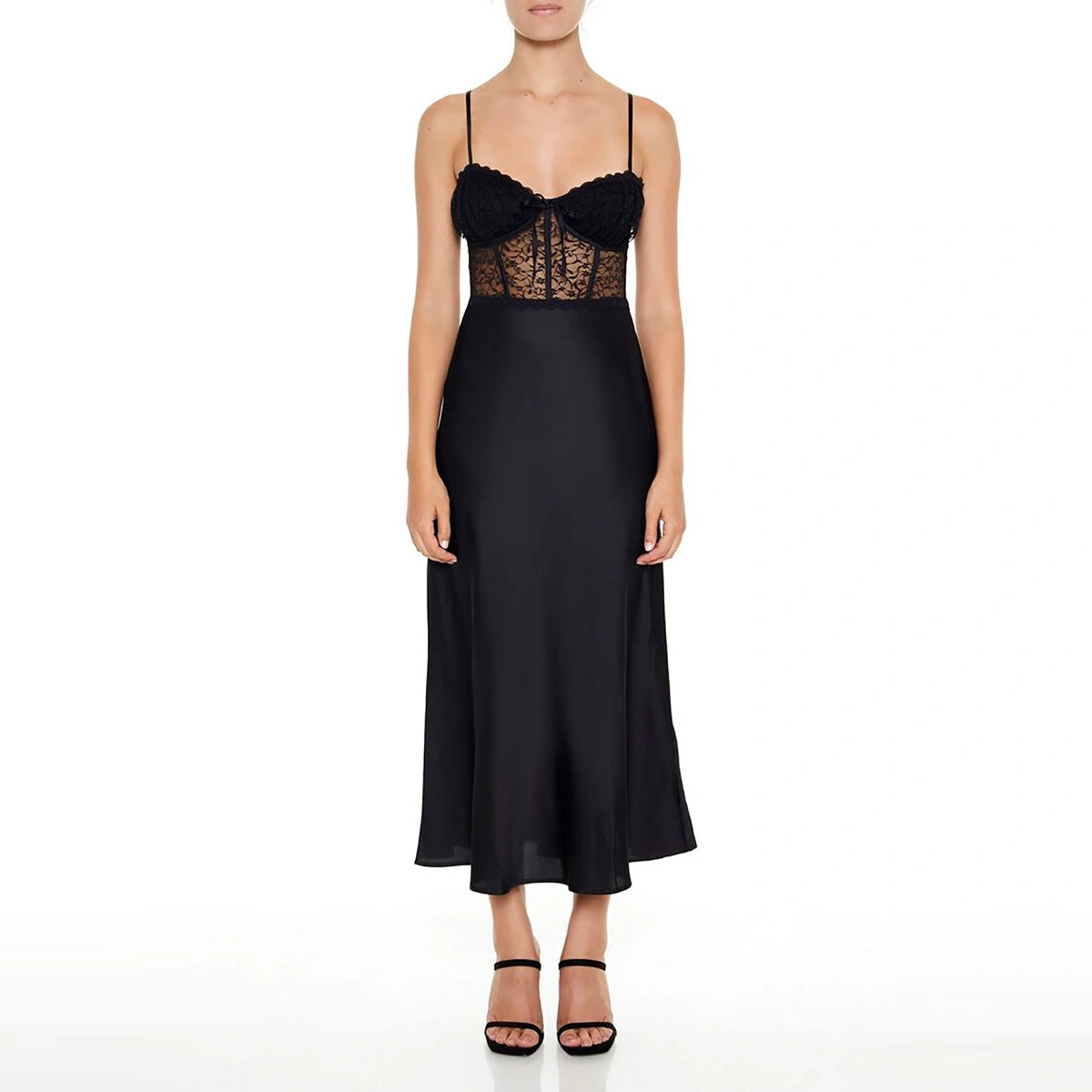 Forever 21 - Satin Corset Maxi Slip Dress - Sold by FIG