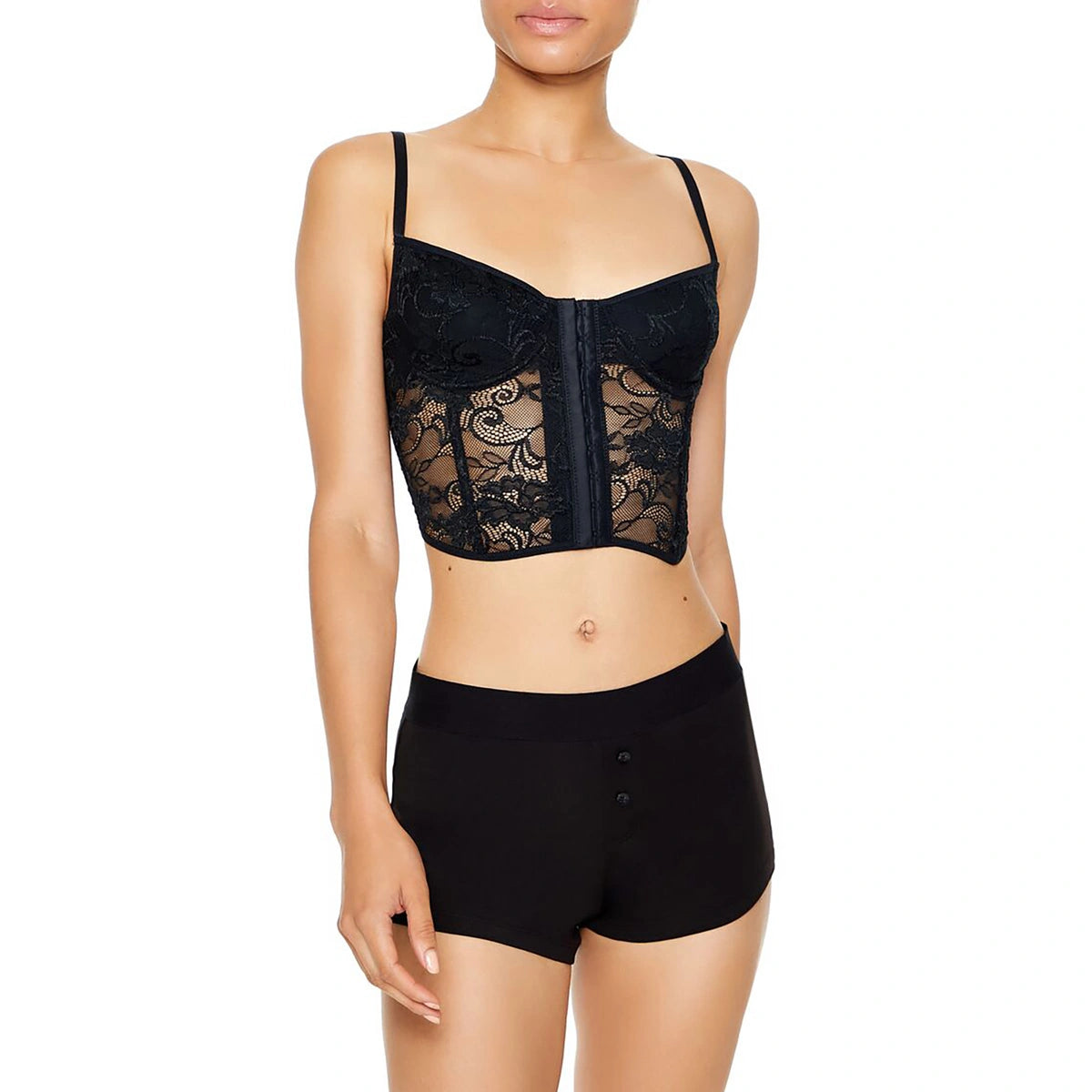 فوريفر 21 - حمالة صدر كورسيه شفافة من الدانتيل - تُباع بواسطة اف اي جي