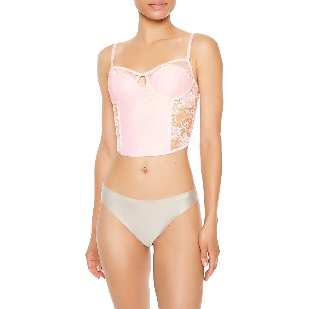 فوريفر 21 - حمالة صدر كورسيه شفافة من الدانتيل - تُباع بواسطة اف اي جي