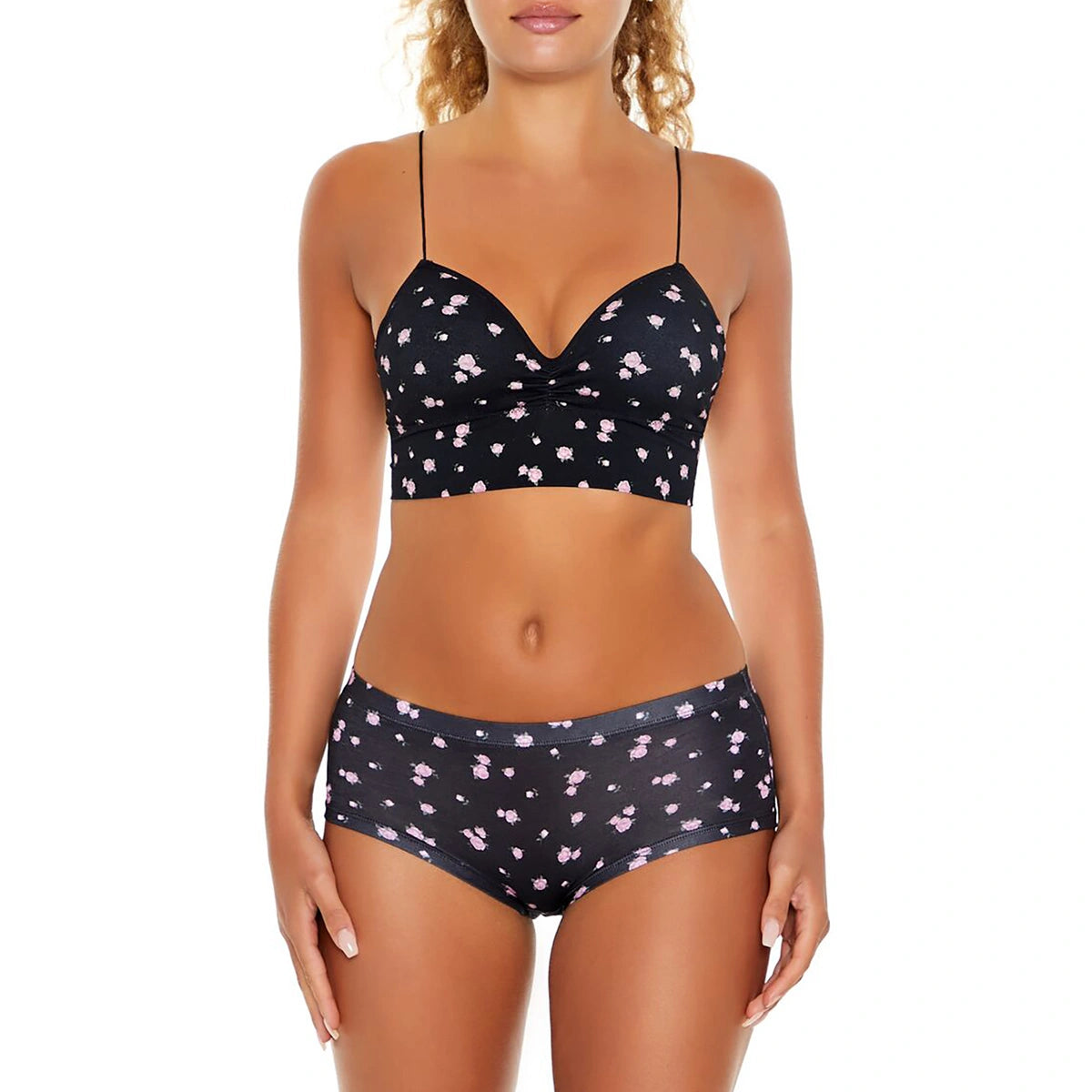 فوريفر 21 - حمالة صدر بطباعة وردة بدون خياطة - تم بيعها بواسطة اف اي جي