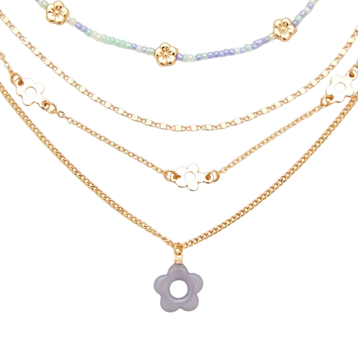 فوريفر 21 - قلادة على شكل زهرة متعددة الطبقات - تُباع بواسطة اف اي جي