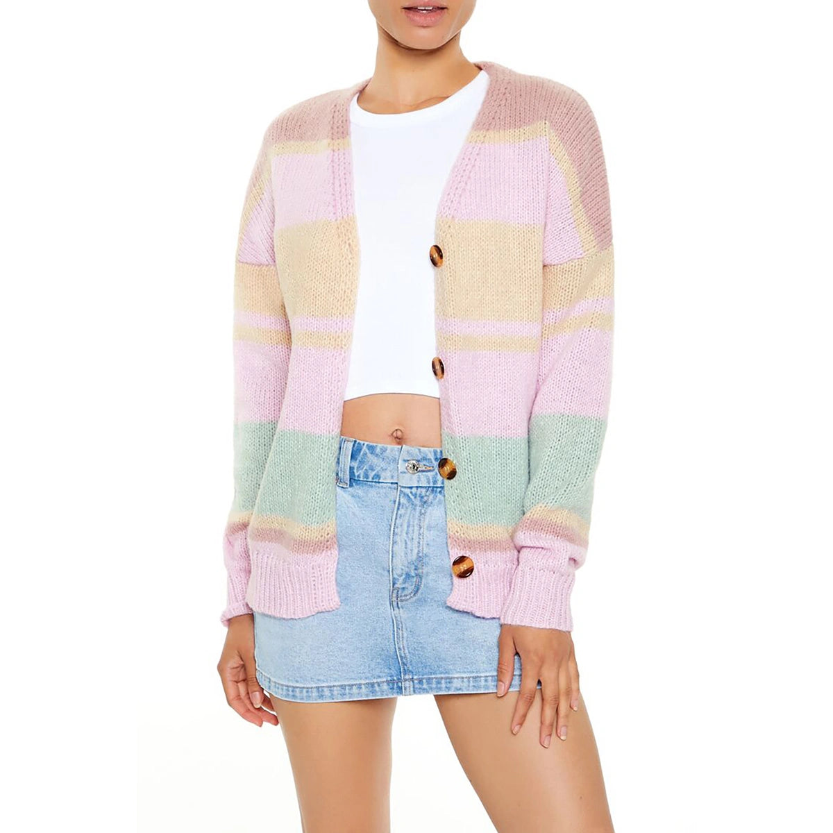 فوريفر 21 - سترة صوفية مخططة - تم بيعها بواسطة اف اي جي