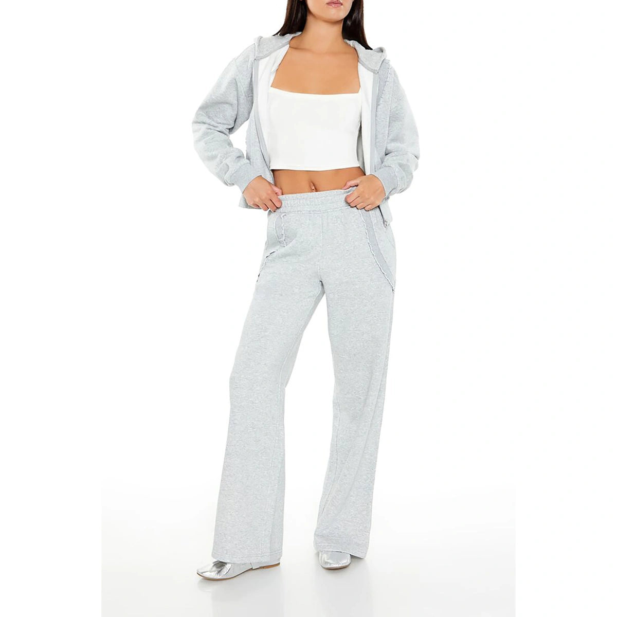 فوريفر 21 - بنطال رياضي من الصوف بحافة خس - يُباع بواسطة اف اي جي