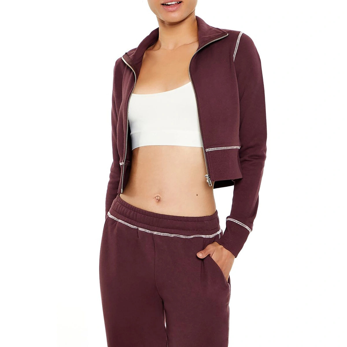 فوريفر 21 - سترة French Terry بسحاب - تم بيعها بواسطة اف اي جي