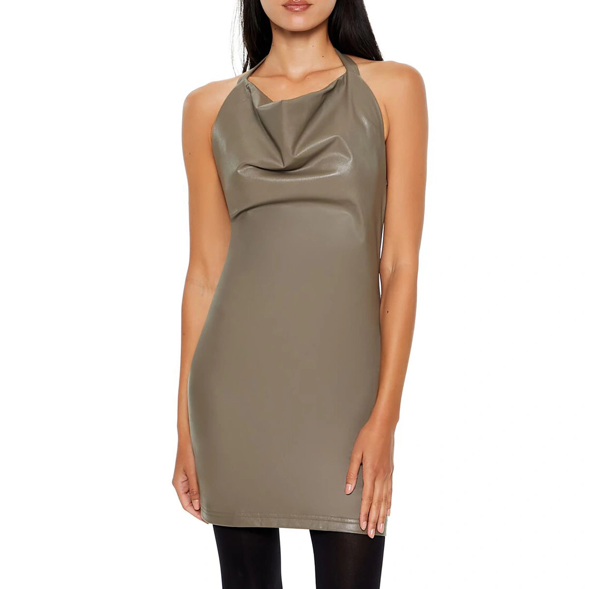 فوريفر 21 - فستان قصير من الجلد الصناعي - يُباع بواسطة اف اي جي