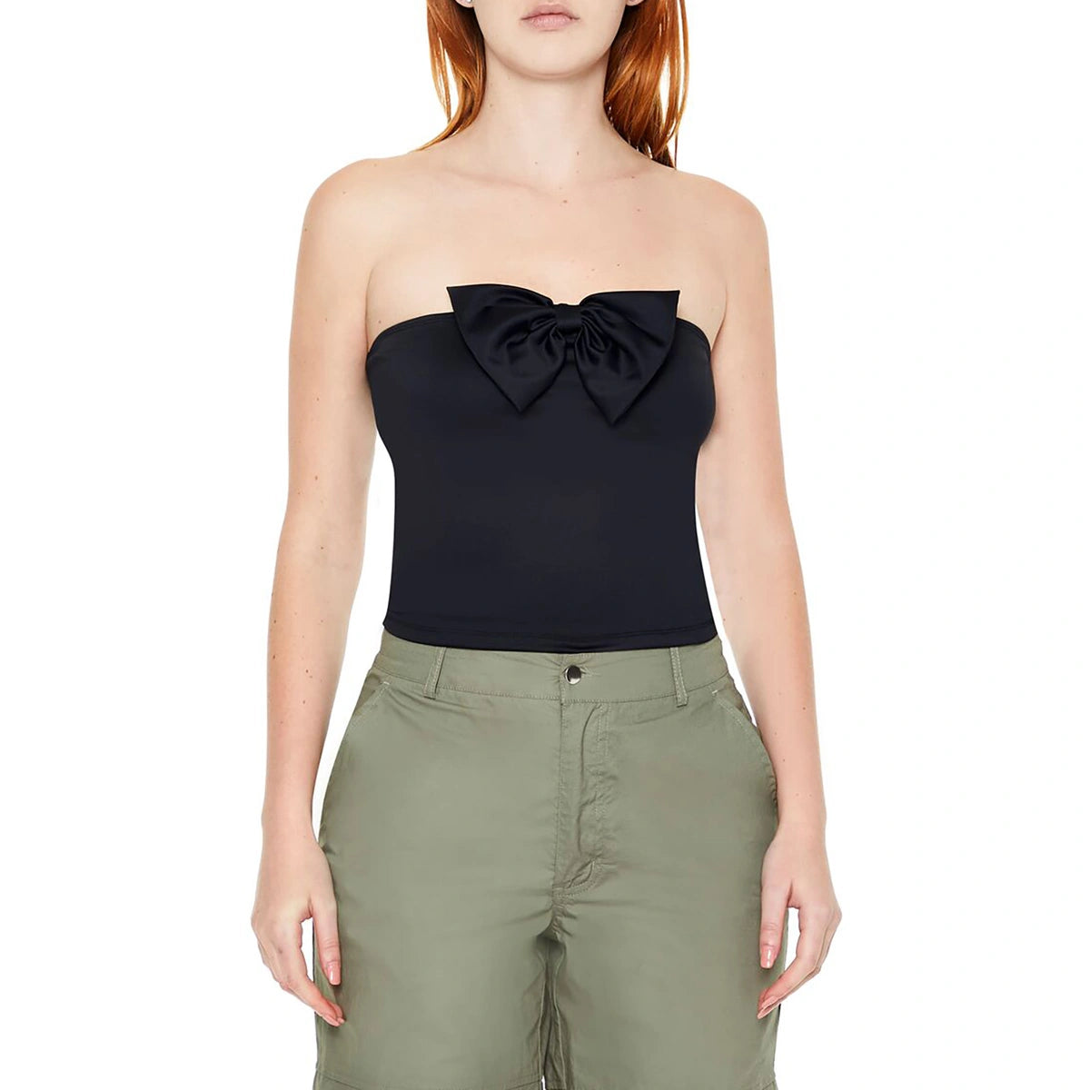 فوريفر 21 - سترة علوية منسوجة بفيونكة سكوبا - تُباع بواسطة اف اي جي